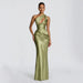 Satin Asymmetric Evening Gown