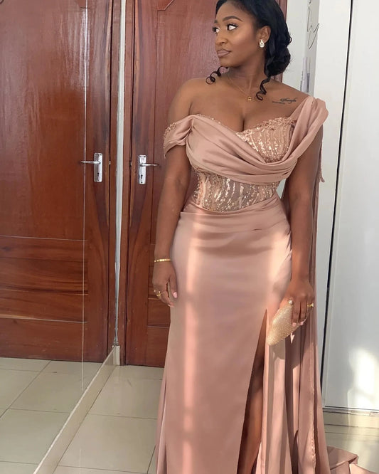 Elegant Mermaid Evening Dress | Satin One-Shoulder Prom & Bridesmaid Gown